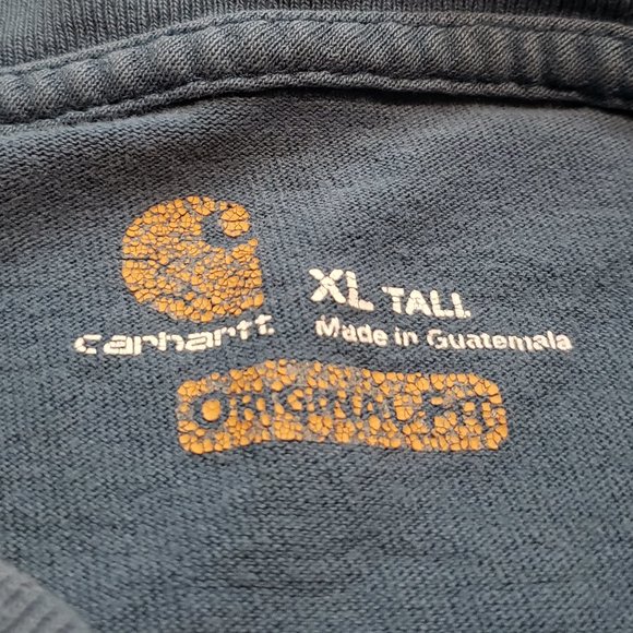 Carhartt ORIGINAL FIT sweatshirt pullover hoodie, men's size M cotton navy blue type Vintage Second Hand